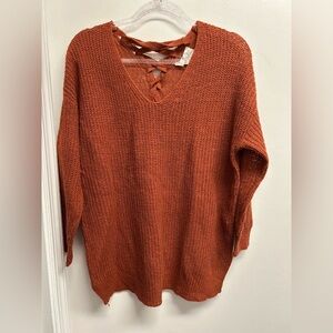 Women's Rust Sweater with Laced Back